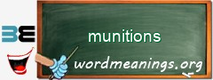 WordMeaning blackboard for munitions